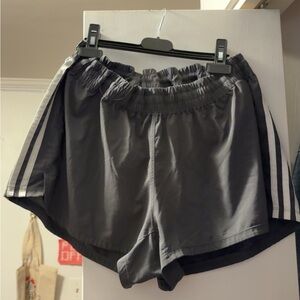 Adidas Gray Athletic Shorts Lightweight Relaxed Fit